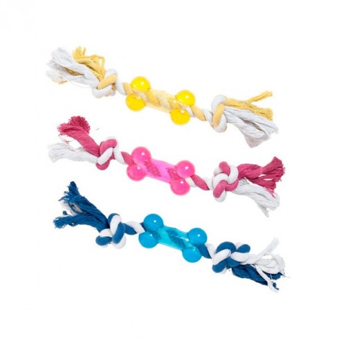 Jouet os et corde pour chien