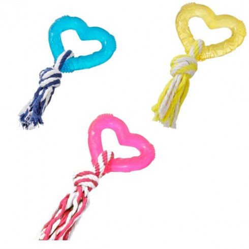 Jouet en forme de coeur pour chien
