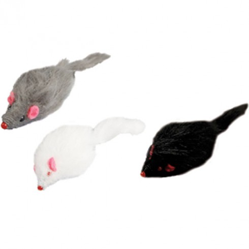 Souris en fourrure pour chat 9 cm
