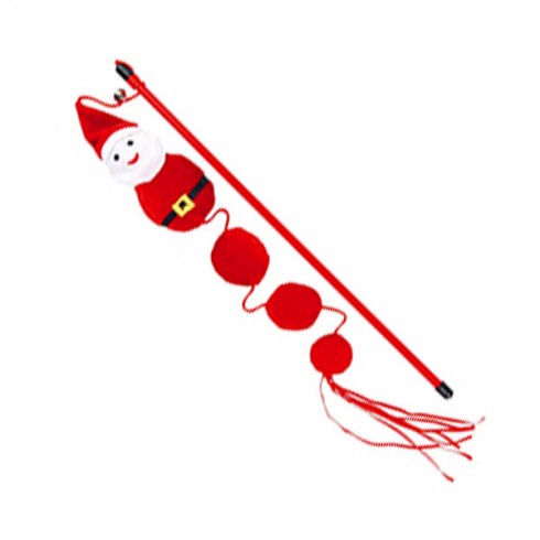 Canne à pêche père Noël pour chat