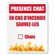 Stickers pompiers présence chat
