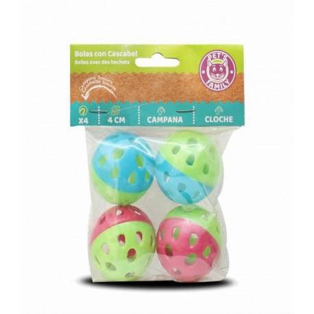 Lot de 4 balles pour chat