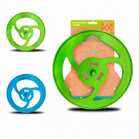 Frisbee Vert et Bleu pour chien 26cm