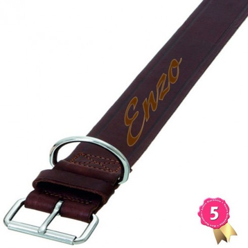 Collier cuir marron Extra large