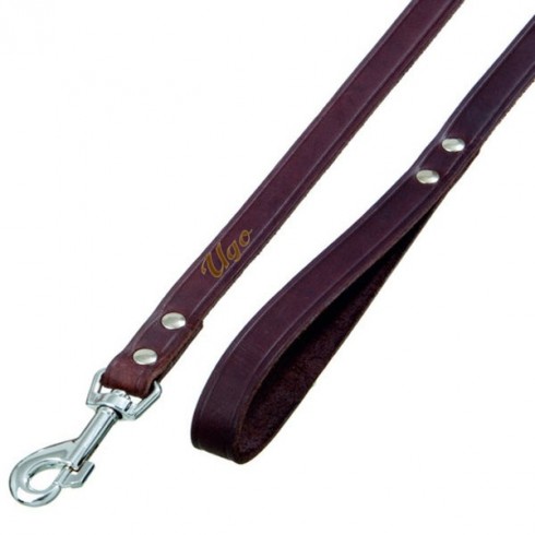 Laisse en cuir marron 