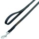 Laisse en cuir noir cousue