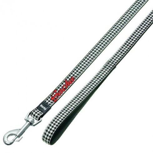 Laisse Pepita noir et blanche