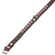 Collier cuir marron chien personnalisé avec clous