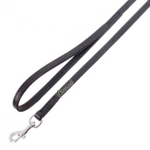 Laisse  chien cuir Vintage noir personnalisée