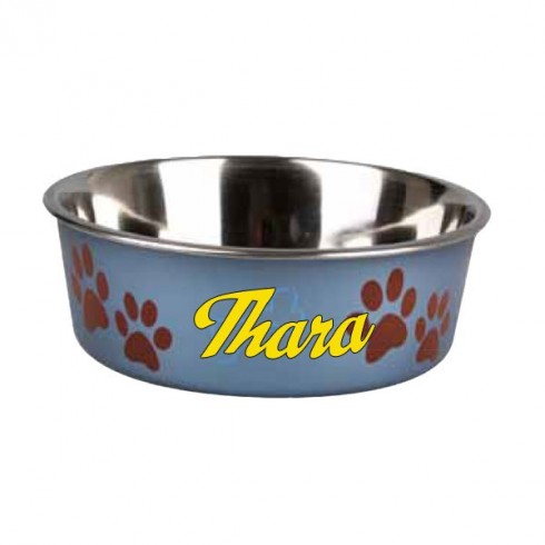 Gamelle Chien/Chat Personnalisable Inox - Gravure De Nom - Base Antidérapante - Plusieurs Tailles