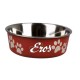 Gamelle rouge fun pour chien personnalisée avec le prenom