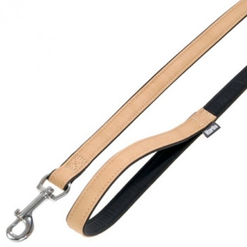 Laisse pour chien en cuir Oak Beige et Noir