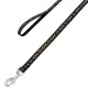 Laisse pour chien noire avec boucle chromée
