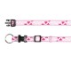 Collier chienne rose avec coeurs